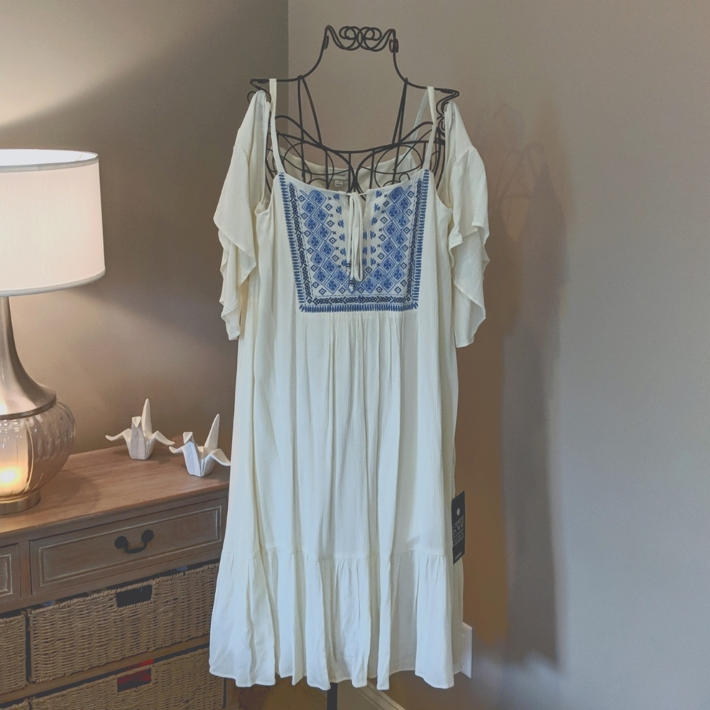 Boho off the shoulder midi dress